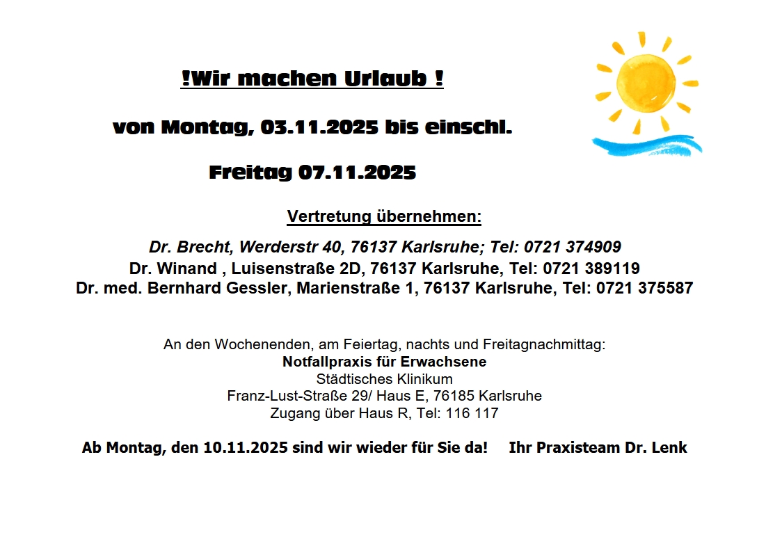 Urlaub bis einschl. Freitag 07.11.2025 siehe unten